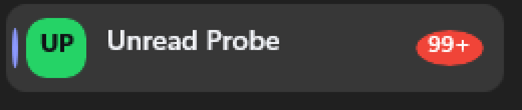 A SessionHub sidebar row with a red 99+ unread badge.